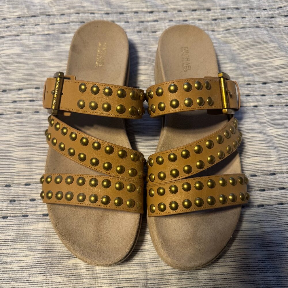 NEW MICHAEL KORS Ansel Studded Leather Sandal